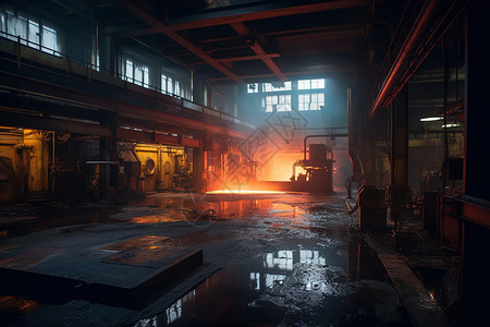 脏乱的钢厂背景图片