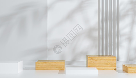 木凳素材简约电商展台背景设计图片
