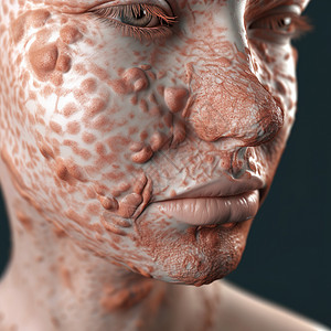 脸上斑点素材人体面部病毒模型设计图片