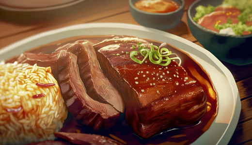 传统红烧肉背景图片