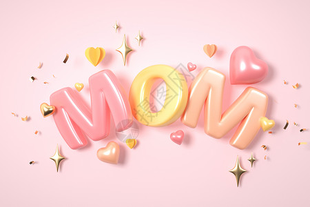 母亲节形象文字mom文字背景设计图片