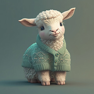 穿毛衣的小羊背景图片