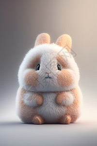 兔爪子卡通毛绒短耳兔插画