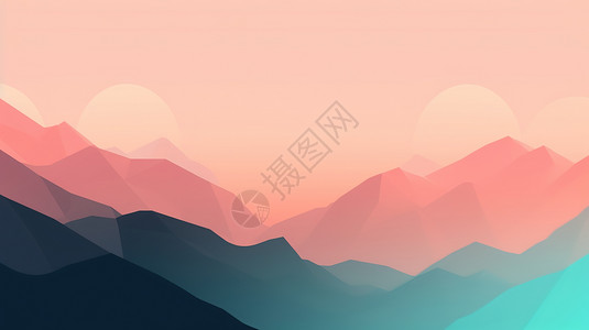 抽象彩色山峰背景图图片