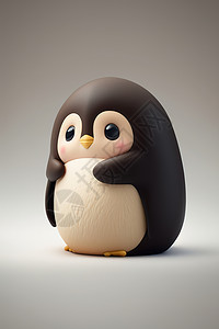 可爱小企鹅表白可爱Q企鹅插画