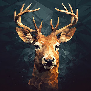 菱形风格动物鹿背景图片