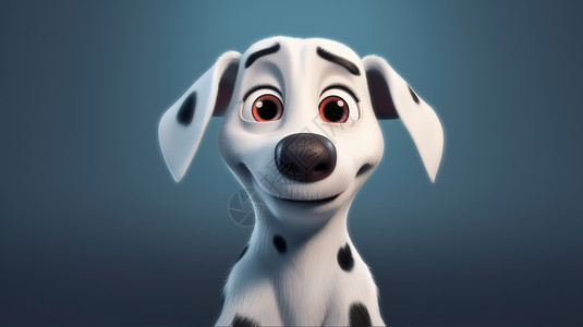 一只可爱的斑点狗背景图片