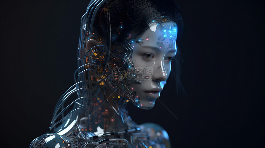 美丽未来机器人女性图片