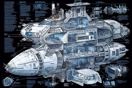 未来飞船背景图片