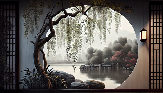 江南中式风景图片