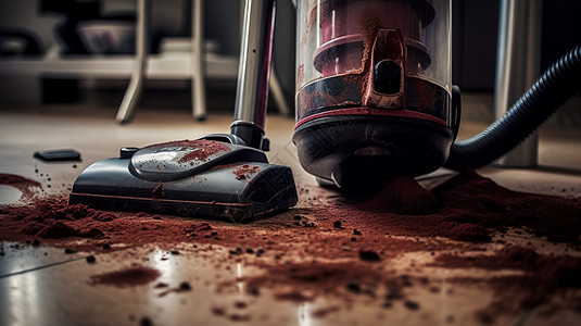 破碎地板肮胀家用吸尘器插画