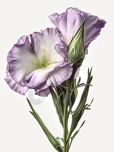 紫色洋桔梗动漫手绘鲜花插画