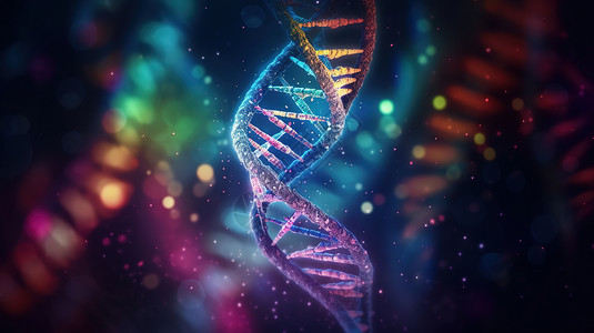 3D色彩抽象基因DNA图片