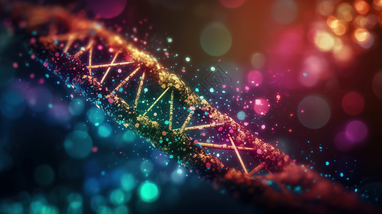 3D色彩抽象医疗基因DNA图片