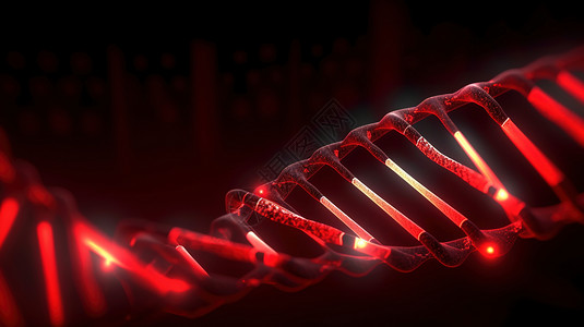 3D红色科幻病变DNA图片