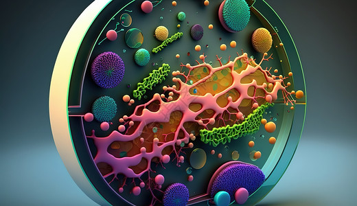 细胞样本未来抽象3D病毒基因模型设计图片