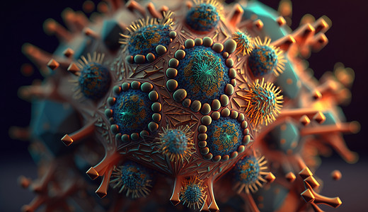 变异病毒细胞图片