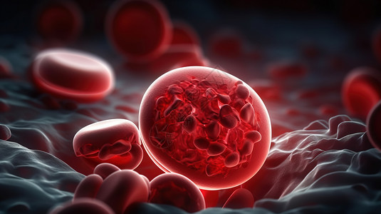 变异的红色细胞3D设计图片