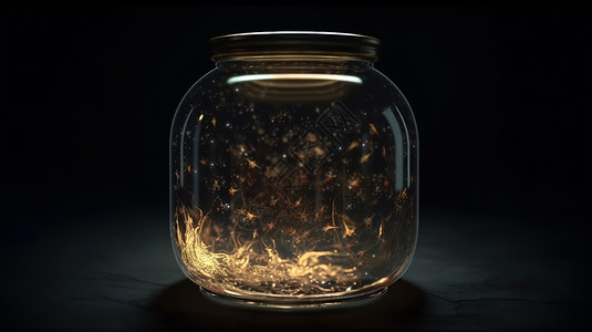 蜡烛透明素材透明玻璃里的荧光插画