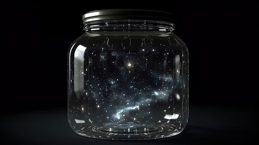 透明玻璃瓶子里装着星空高清图片