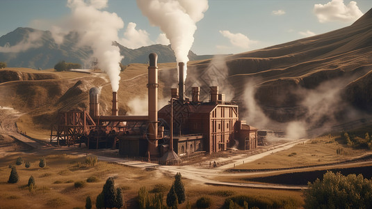 工厂蒸汽烟雾图片