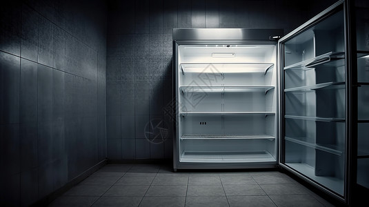 冷藏室里的冰箱图片