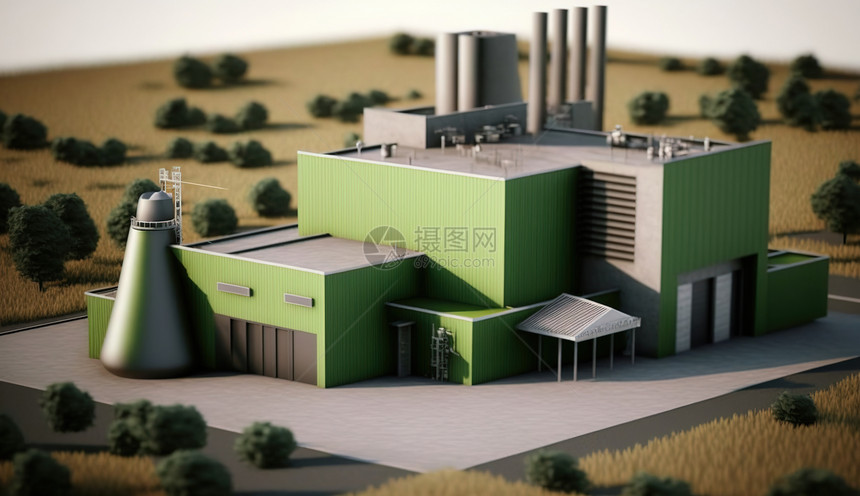 绿色工厂模型图片