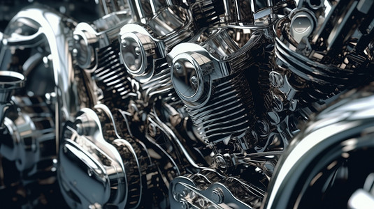 银色机械发动机零件背景图片