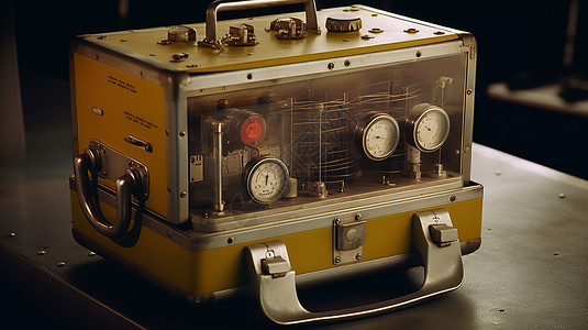黄色复古收音机复古信号接收器插画