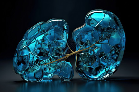 蓝色水晶项链插画