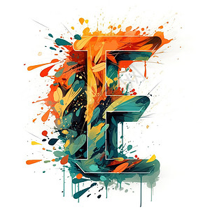 e字母E设计感创意设计插画