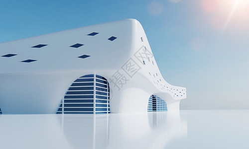 建筑玻璃幕墙3D大气建筑空间设计图片