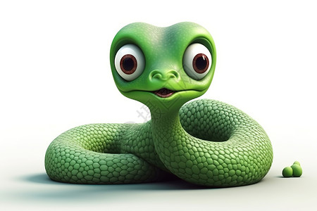 可爱绿色小蛇背景图片