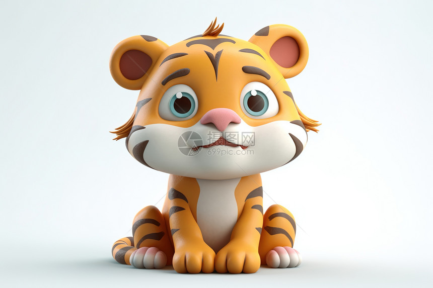 3D可爱的老虎图片