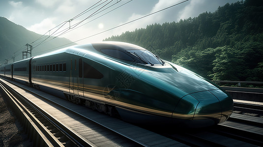 奔驰的高速火车背景图片