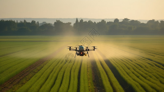 无人机喷洒农药背景图片