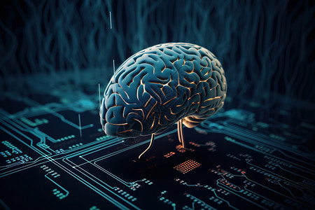 人类脑神经技术与人工智能高清图片