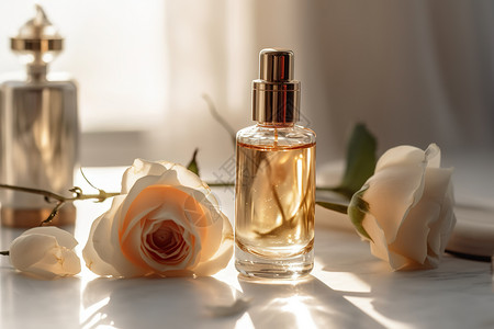 高级玫瑰高级花香香水背景