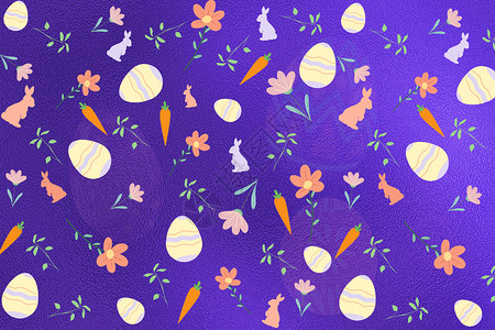 吃胡萝卜兔子复活节背景设计图片