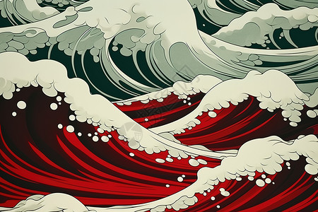 红色海浪背景图片
