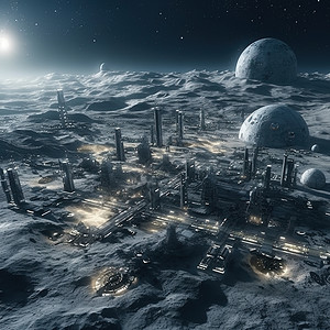 月球太空基地背景图片