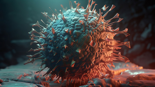 有触角的病毒细胞背景图片