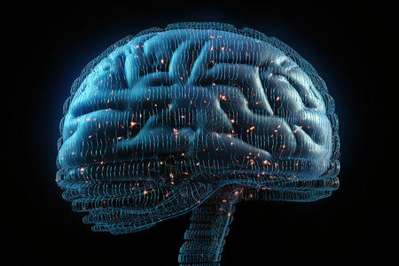 科技记忆科技大脑背景插画