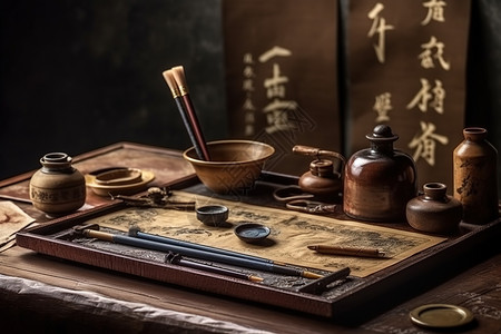 中国古典书法背景图片