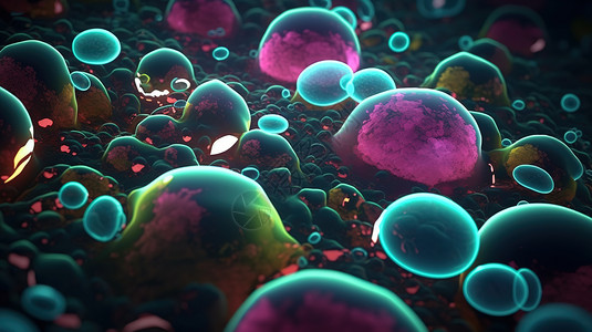 空气细菌绿色微观细胞世界设计图片