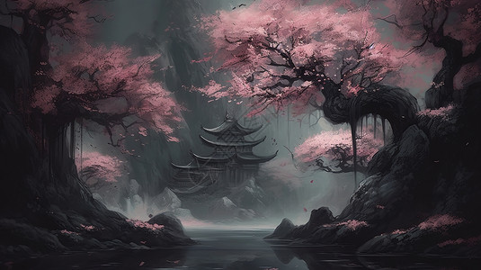 中国古风桃花图片