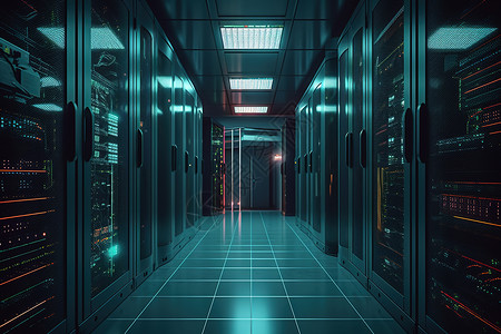 未来主义数据中心服务机房图片