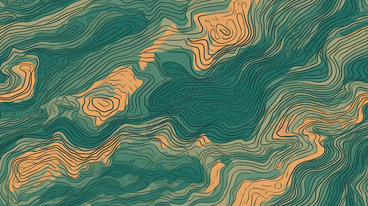波纹图形绿色波纹线条设计图片