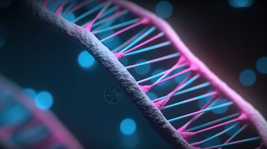 3D紫色DNA背景图片
