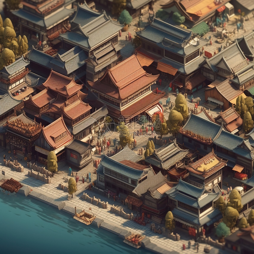中国古代城镇模型图片
